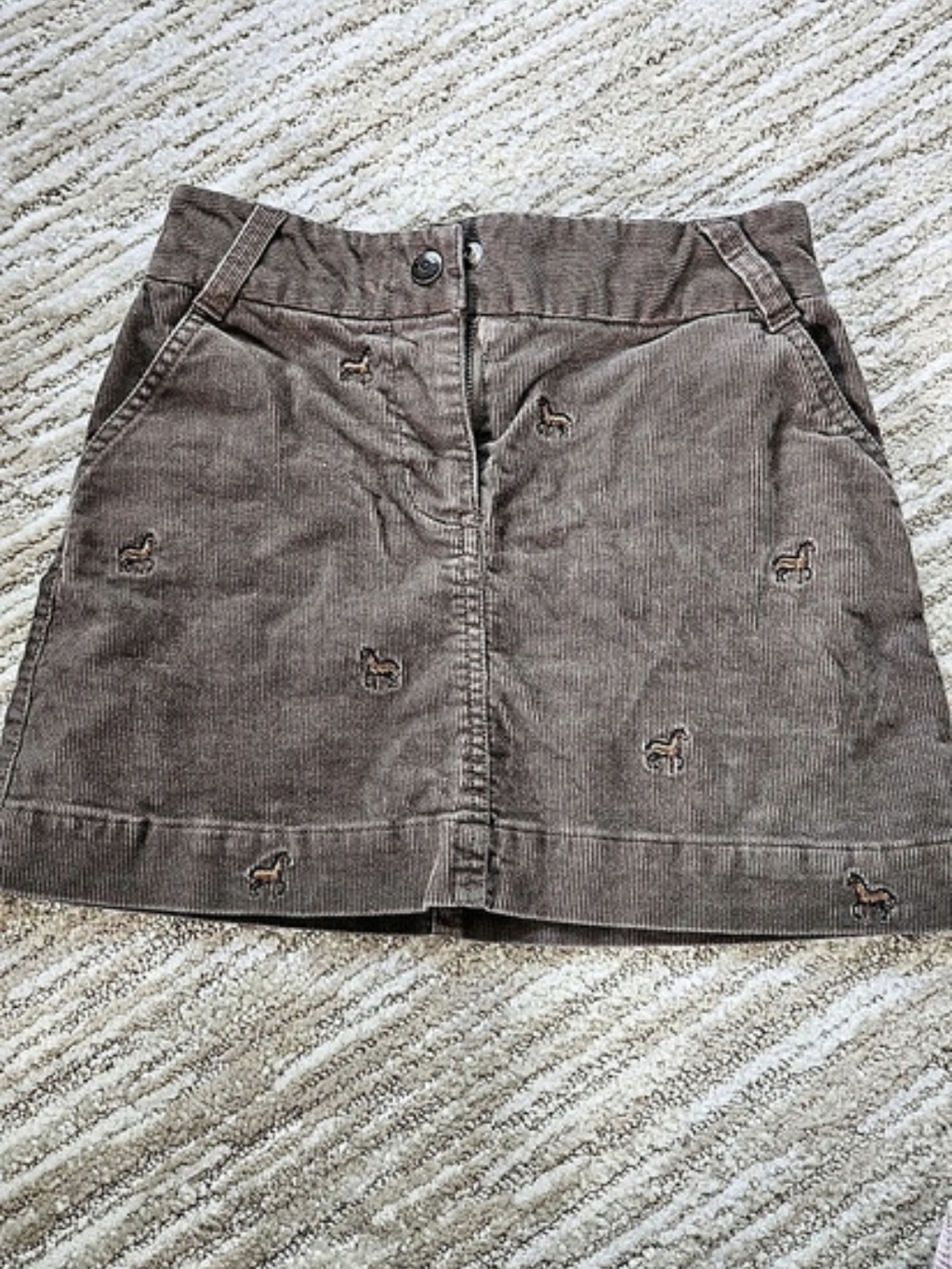 Crewcuts Embroidered Horse Corduroy Skirt Mini Skirt Size 6